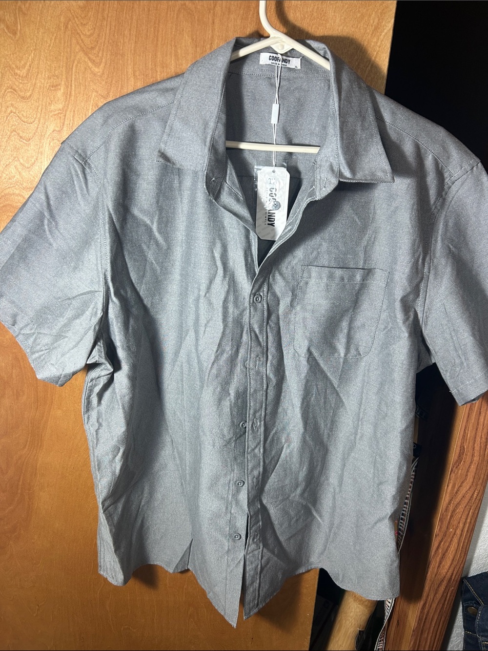 Coors & Navy Men's Short-Sleeve Button-Down Shirt - Light Gray